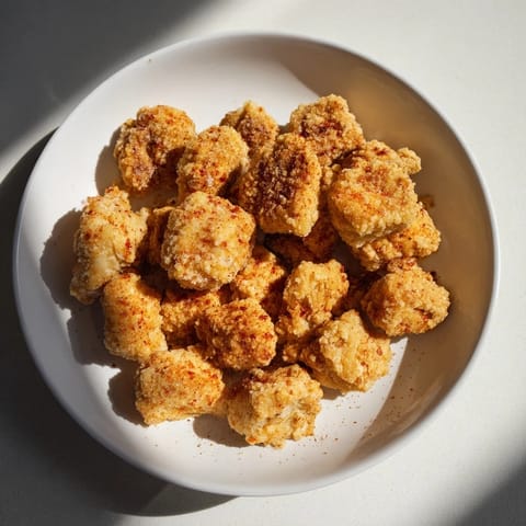 Homemade Popcorn Chicken, with a crunchy, flavorful crust, ready to be dipped into sauce.