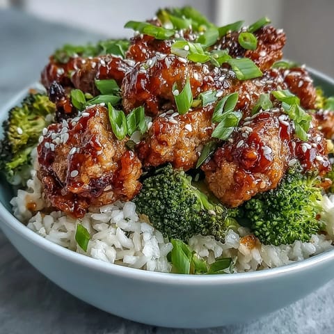 Golden turkey glaze simmers with ginger and garlic in a warm bowl topped with green onion and sesame seeds.