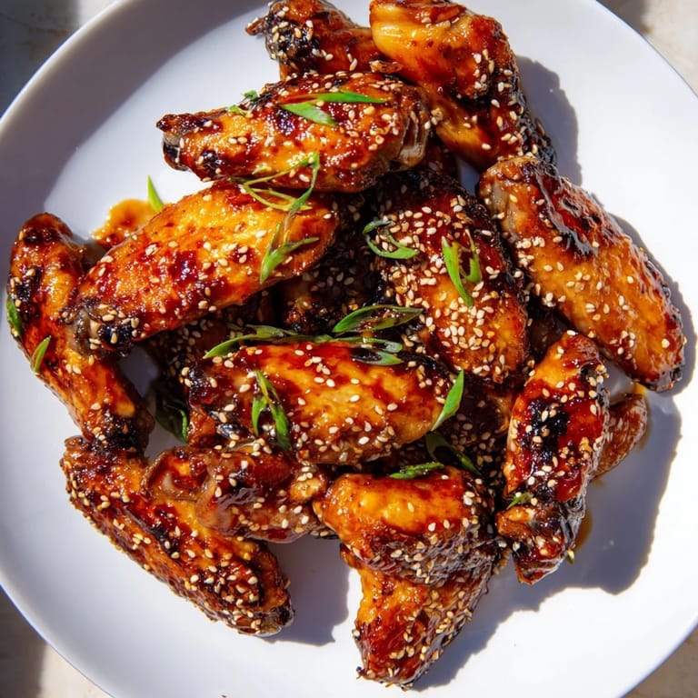 Perfectly caramelized Asian Sticky Wings, a delicious appetizer with savory and sweet flavors, waiting to be enjoyed.