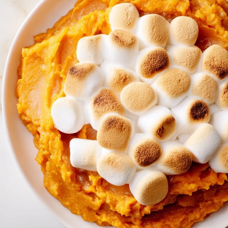 Homemade Sweet Potato Casserole topped with crunchy pecans, perfect for Thanksgiving celebrations.