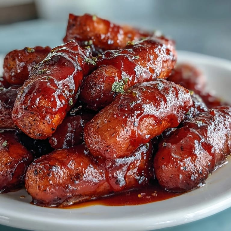 Tender, slow-cooked Little Smokies coated in sticky barbecue sauce for an easy game-day appetizer.