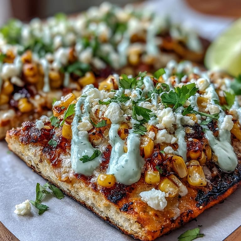 Festive flatbread topped with cotija cheese, cilantro, and spicy jalapeño crema.