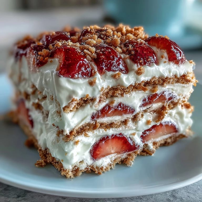 Creamy, berry-laden Memorial Day Icebox Cake, a no-bake summer dessert delight.