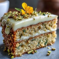 Vibrant Spring Birthday Lemon Pistachio Cake with bright citrus frosting.